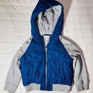Nordstrom Kids Blue and Gray Hooded Puffer Jacket